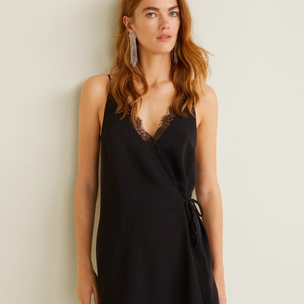 Mango Wrapped satin dress (New with tag)